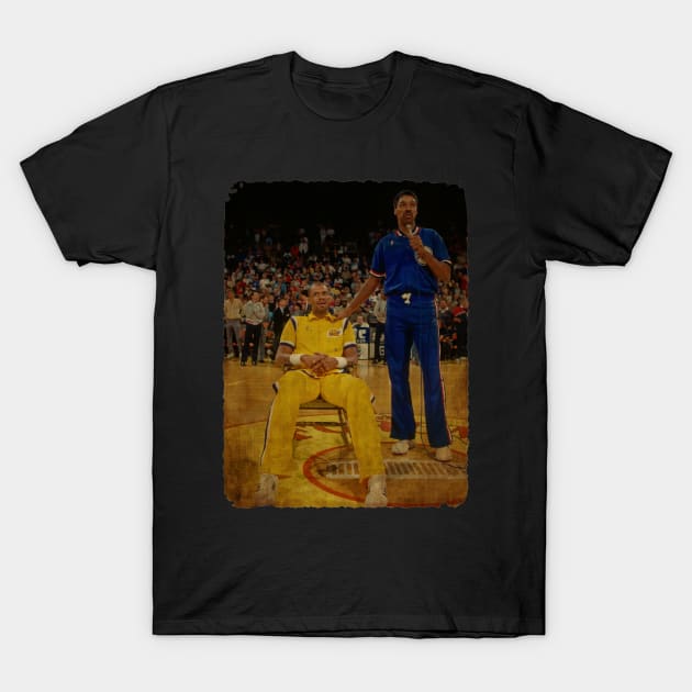 Kareem Abdul Jabbar and Julius Erving T-Shirt by Milu Milu